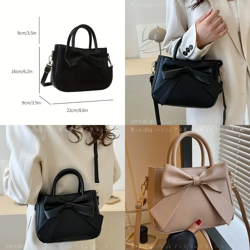 Women'S Bags Handbags - Elegante schwarze Handtasche mit Schleife für