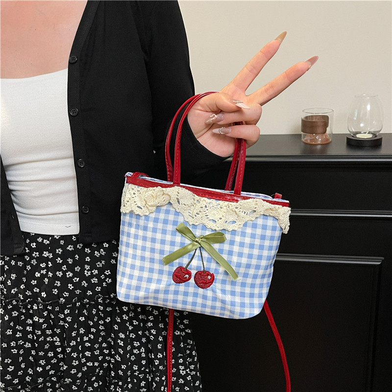 Women Bags Branded - Frauen Neue Handtasche Koreanische Karierten Polka