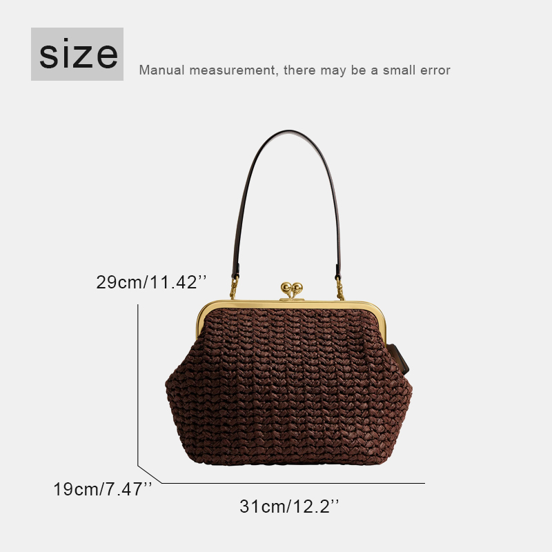 Handgewebte Kisslock-Rahmen-Sc – Women'S Raffia Bags Bewertung und Preis
