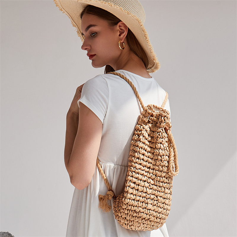 2023 sommer Casual Stroh Rucks – Women'S Raffia Bags Bewertung und Preis